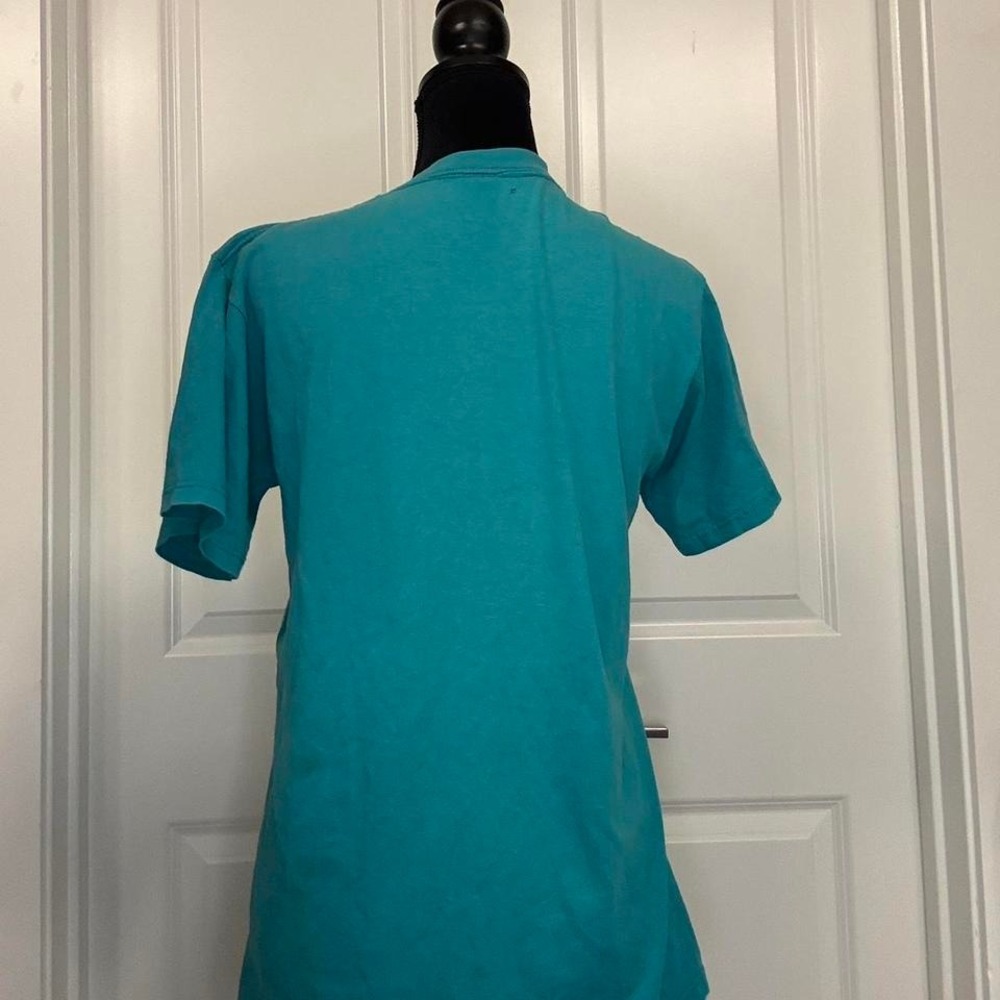 Vintage Jerzees New York Graphic Tee USA Made Teal 90s‎ NYC Shirt M - Picture 4 of 5